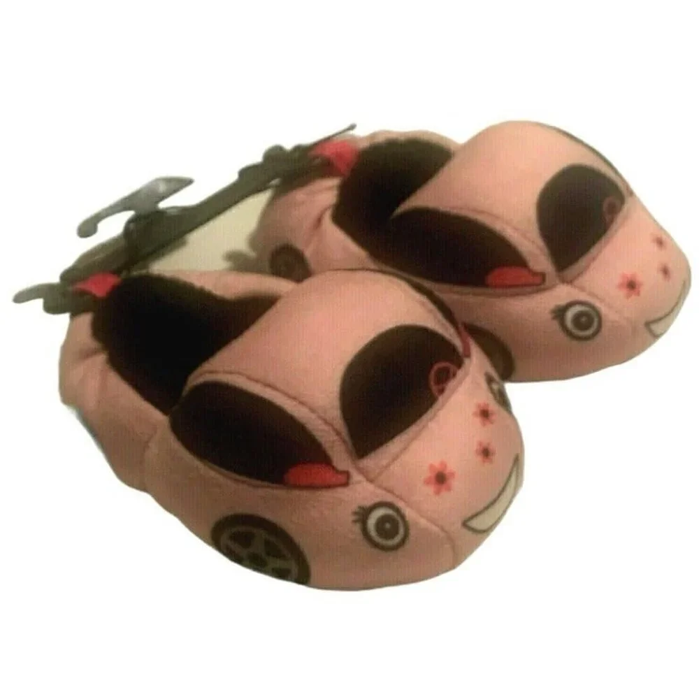 Wonder Nation Infant Girls Racecar Slippers Size 2 Pink